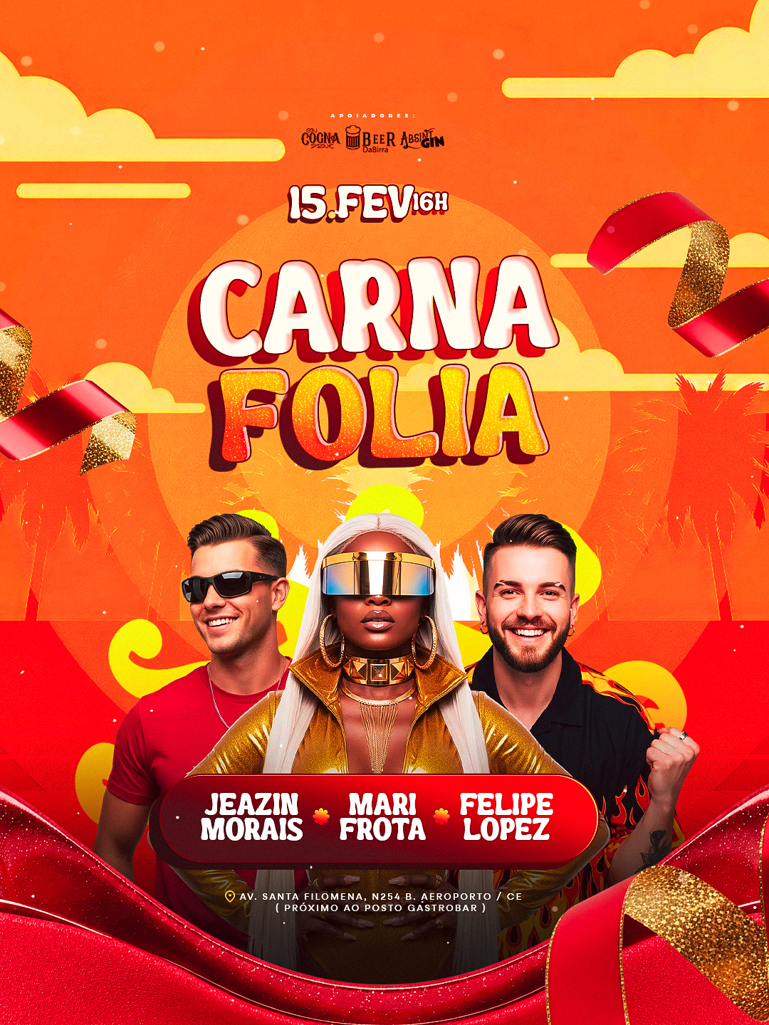 ARTE-02-CARNA FOLIA EVENTO CARNAVAL 15 DE FEV 16H ARTISTAS VERÃO FEED PSD